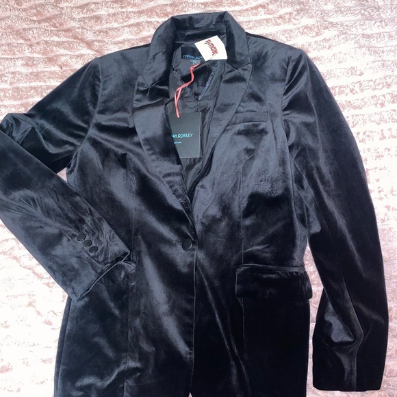 Cynthia Rowley Black Velvet Blazer - Picture 2 of 4